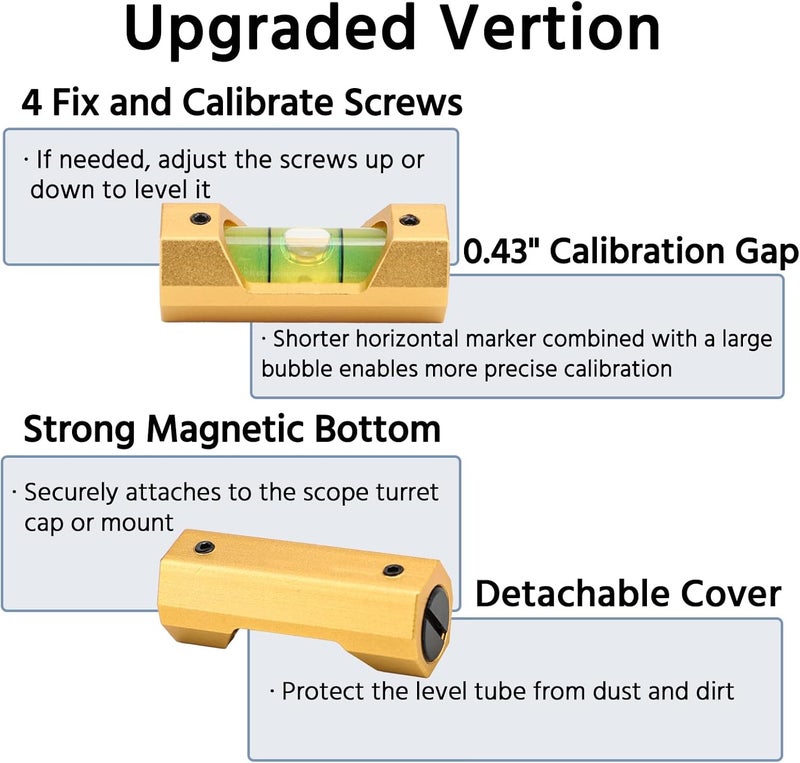 Thwackor Scope Bubble Level Picatinny Level Scope Leveling Kit Professional Design High Precision (Gold) - Image 2
